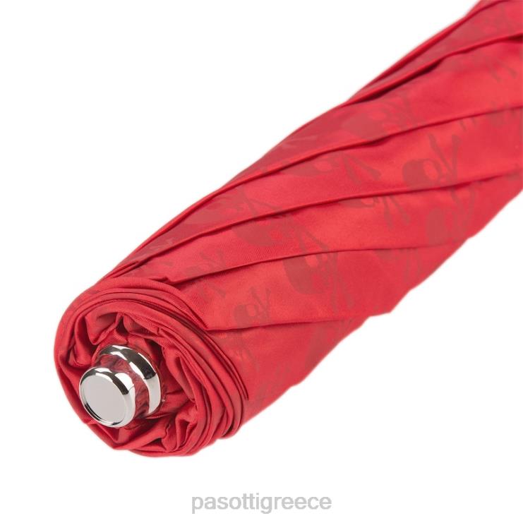 ομπρέλα | PASOTTI 64 prt w33ne - κόκκινη πτυσσόμενη ομπρέλα με μαύρη λαβή κρανίου 2N6B8167 άνδρες